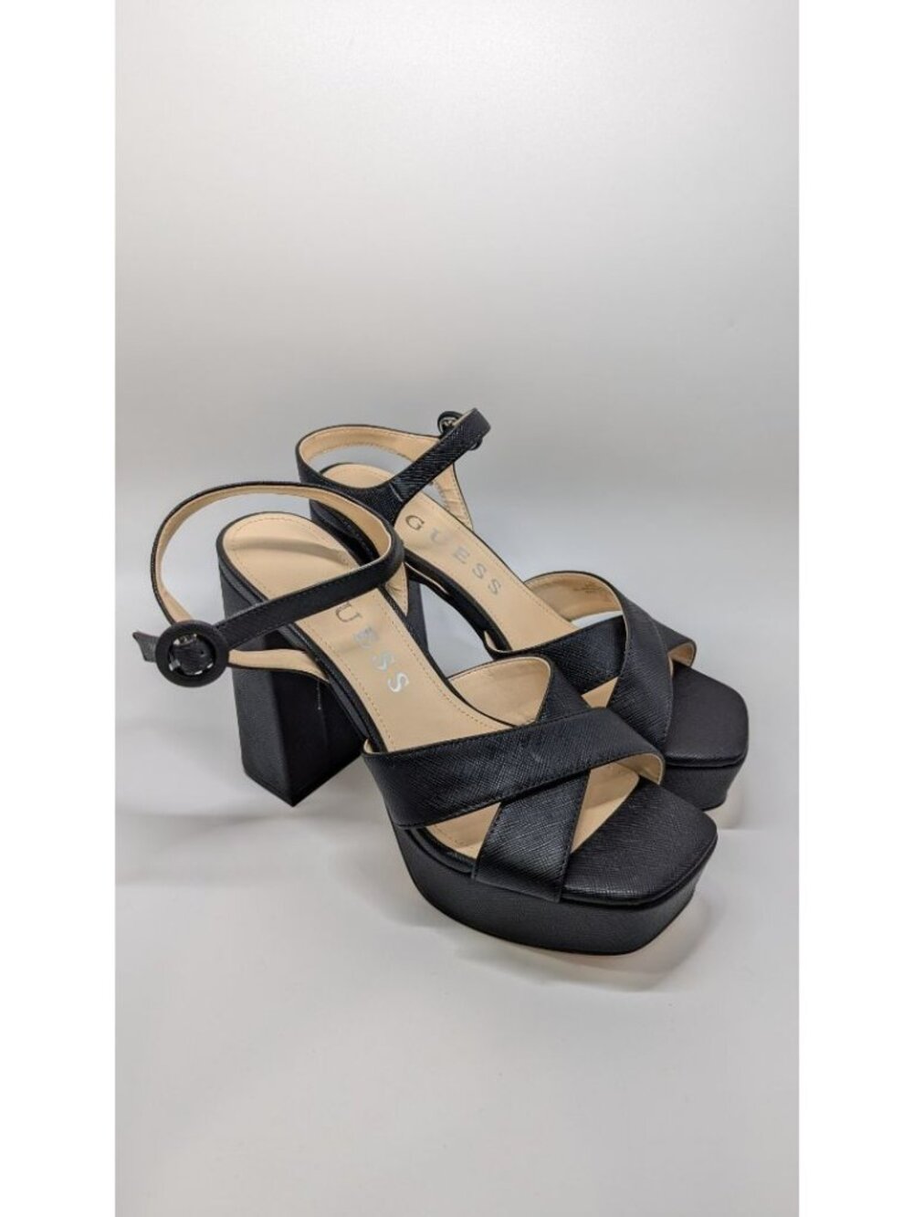 GUESS Black GW Vallenn Platform Block Heels